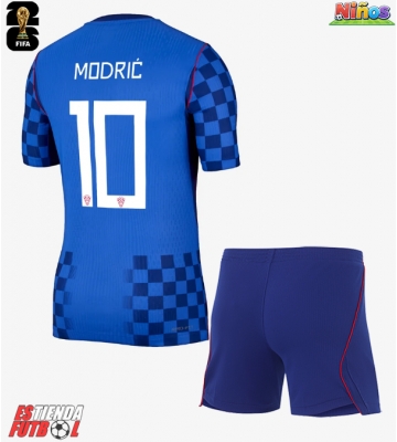 Croacia Luka Modric #10 Segunda Equipación Niños Mundial 2026 Manga Corta (+ Pantalones cortos)